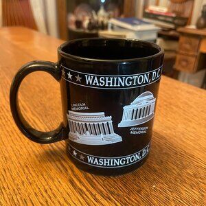 Washington DC Black and Silver Souvenir Coffee Cup Mug